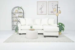 Mor Furniture Amelia Crypton Performance Sofa Chaise In Nomad Snow, Down