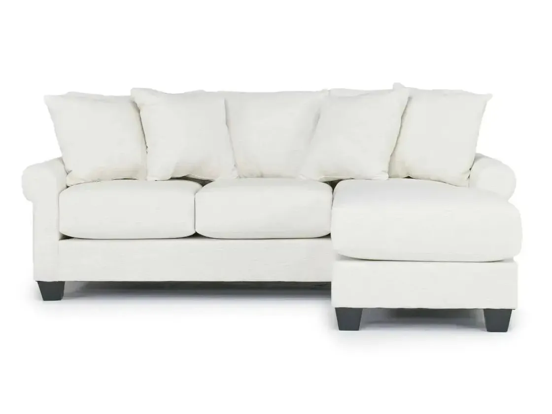 Mor Furniture Amelia Crypton Performance Sofa Chaise In Nomad Snow, Down