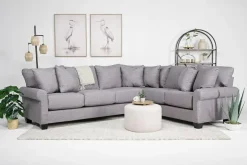 Mor Furniture Amelia Crypton Performance Tux Sofa Sectional In , Left Facing