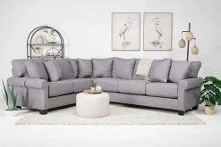 Mor Furniture Amelia Crypton Performance Tux Sofa Sectional In , Left Facing