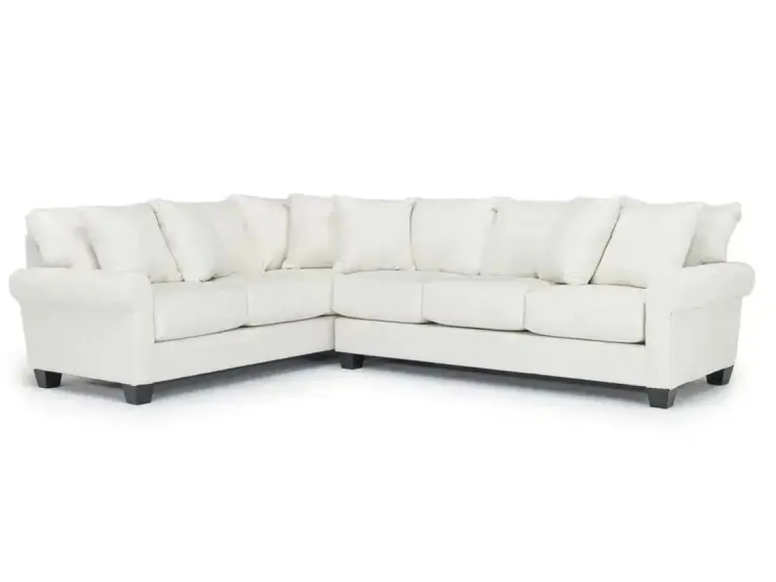Mor Furniture Amelia Crypton Performance Tux Sofa Sectional In , Left Facing