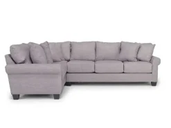 Mor Furniture Amelia Crypton Performance Tux Sofa Sectional In , Left Facing