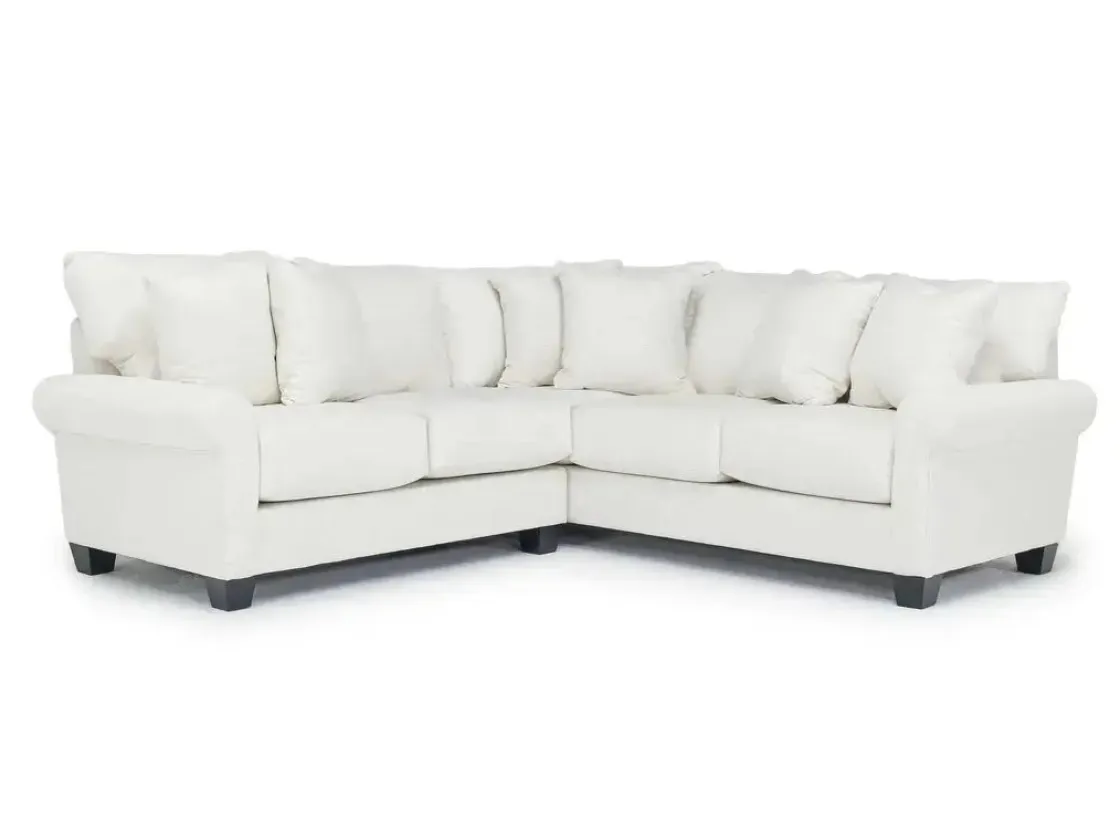 Mor Furniture Amelia Crypton Performance Tux Loveseat Sectional In , Left Facing