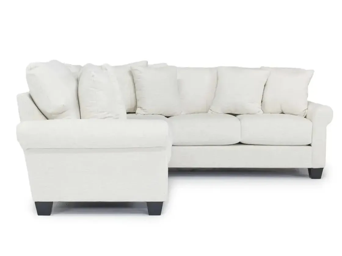 Mor Furniture Amelia Crypton Performance Tux Loveseat Sectional In , Left Facing