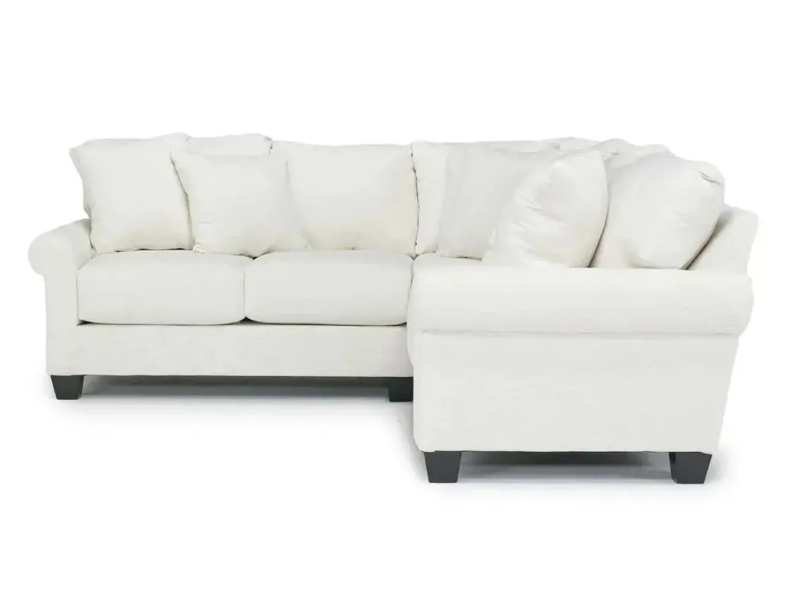 Mor Furniture Amelia Crypton Performance Tux Loveseat Sectional In , Left Facing
