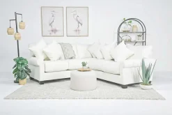 Mor Furniture Amelia Crypton Performance Tux Loveseat Sectional In , Left Facing