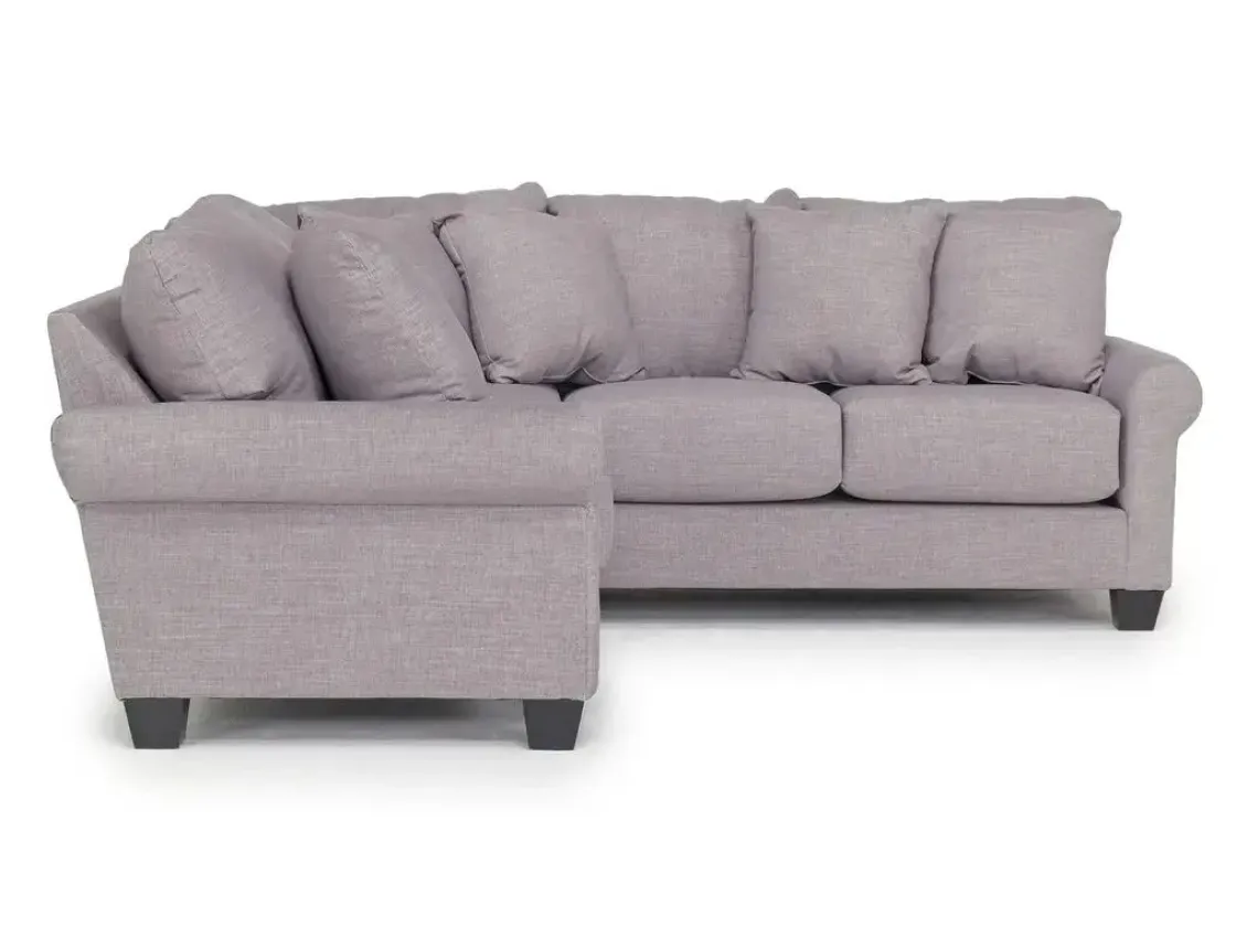 Mor Furniture Amelia Crypton Performance Tux Loveseat Sectional In , Left Facing