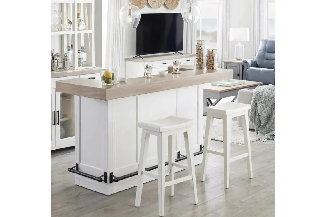 Mor Furniture Americana Bar Height Dining Table & 2 Stools In Cotton