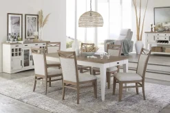 Mor Furniture Americana Dining Table & 6 Upholstered Chairs In Brown/White