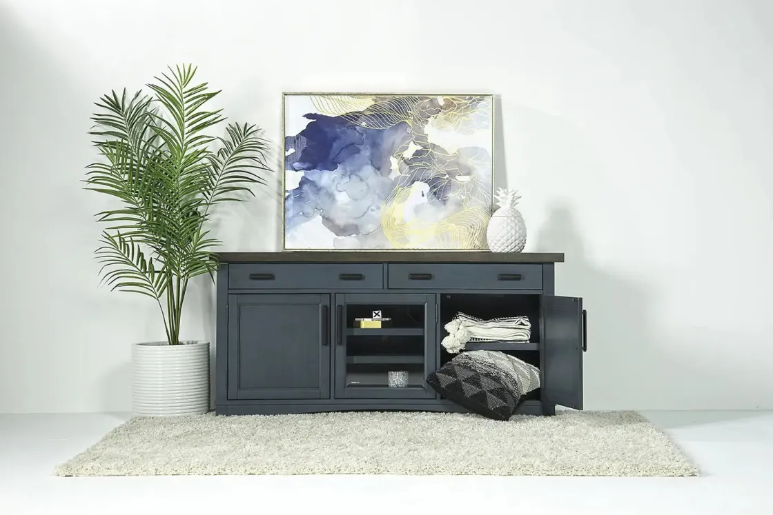Mor Furniture Americana Media Console In Gray, 63 Inch