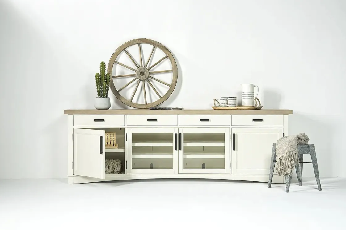 Mor Furniture Americana Media Console In Gray, 63 Inch
