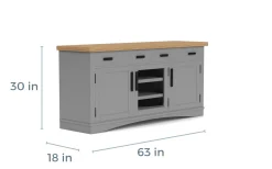 Mor Furniture Americana Media Console In Gray, 63 Inch