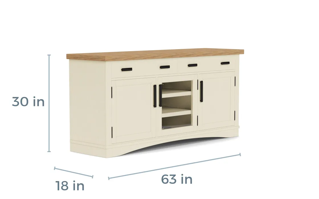 Mor Furniture Americana Media Console In Gray, 63 Inch