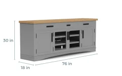 Mor Furniture Americana Media Console In Gray, 63 Inch