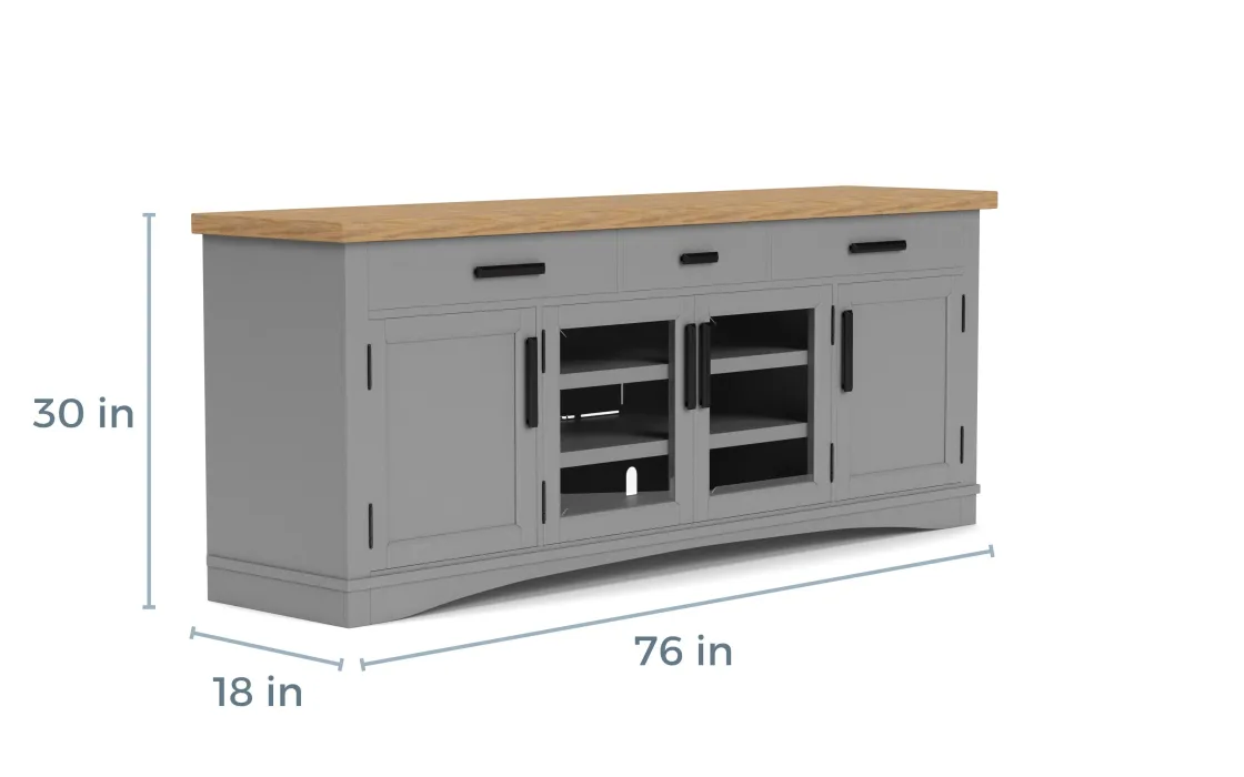 Mor Furniture Americana Media Console In Gray, 63 Inch