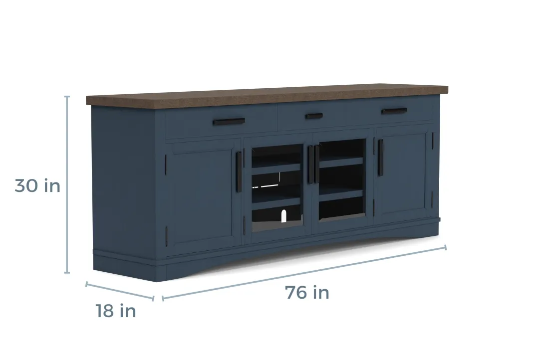 Mor Furniture Americana Media Console In Gray, 63 Inch