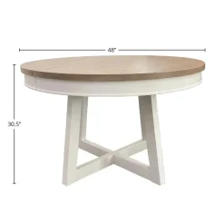 Mor Furniture Americana Round Dining Table & 4 Upholstered Chairs In Cotton