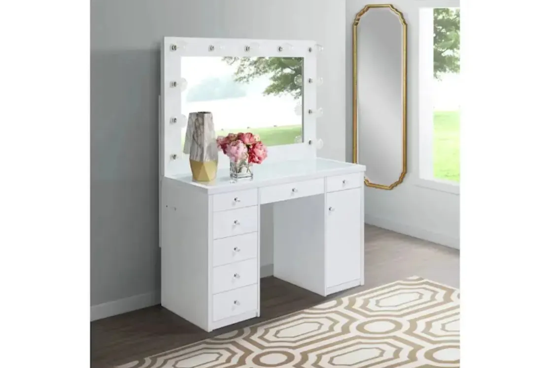 Mor Furniture Amia Vanity & Mirror In White