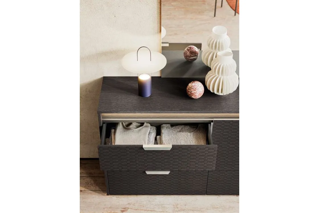Mor Furniture Amy Dresser W/ Lights In Dark Oak