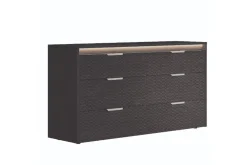 Mor Furniture Amy Upholstered Bed W/ Storage, Dresser, Mirror & Nightstand In Dark Oak, Queen
