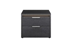 Mor Furniture Amy Upholstered Panel Bed, Dresser, Mirror & Nightstand In Dark Oak, Queen