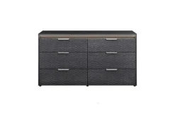 Mor Furniture Amy Upholstered Panel Bed, Dresser, Mirror & Nightstand In Dark Oak, Queen