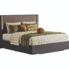 Mor Furniture Amy Upholstered Panel Bed W/ Storage In Dark Oak, Queen