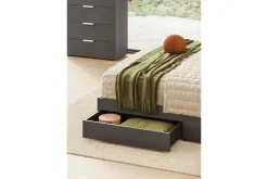 Mor Furniture Amy Upholstered Panel Bed W/ Storage In Dark Oak, Queen