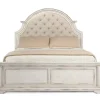 Mor Furniture Anastasia Upholstered Panel Bed In Antique Bisque, Queen