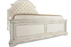 Mor Furniture Anastasia Upholstered Panel Bed In Antique Bisque, Queen