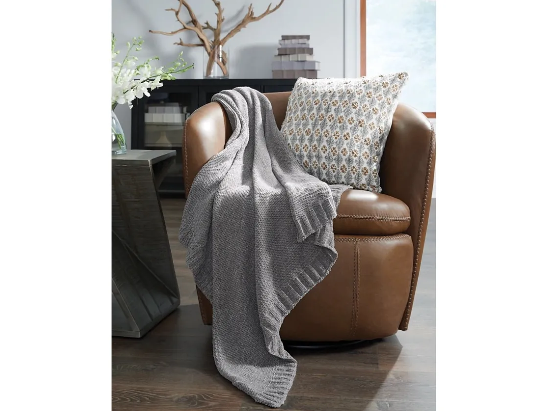 Mor Furniture Anawood Throw Blanket In Oatmeal