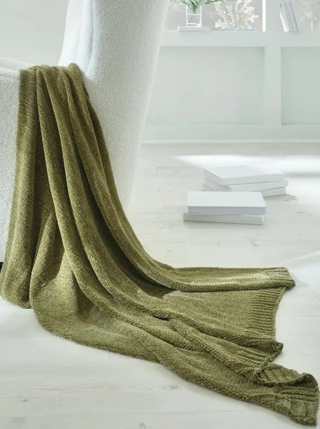 Mor Furniture Anawood Throw Blanket In Oatmeal