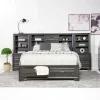 Mor Furniture Andes Wall Bed, Dresser & Mirror In Charcoal, Twin