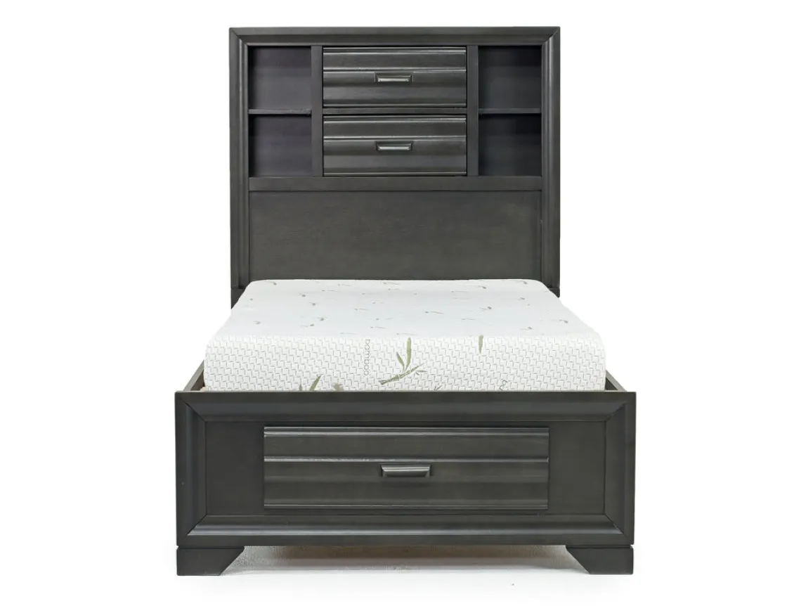 Mor Furniture Andes Wall Bed, Dresser & Mirror In Charcoal, Twin