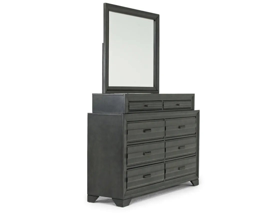 Mor Furniture Andes Wall Bed, Dresser & Mirror In Charcoal, Twin