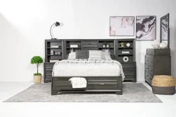 Mor Furniture Andes Wall Bed, Dresser & Mirror In Charcoal, Twin