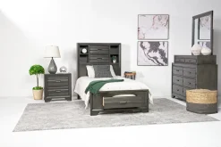 Mor Furniture Andes Wall Bed, Dresser & Mirror In Charcoal, Twin