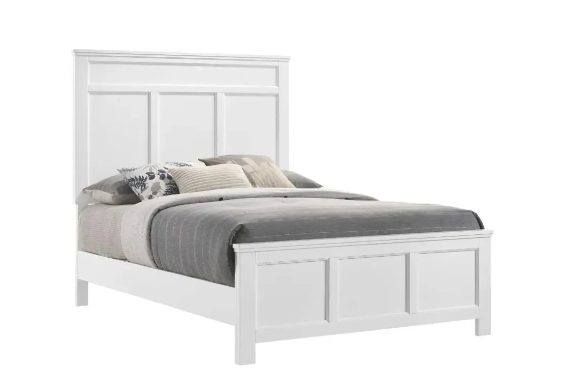 Mor Furniture Andover Panel Bed In White, Twin