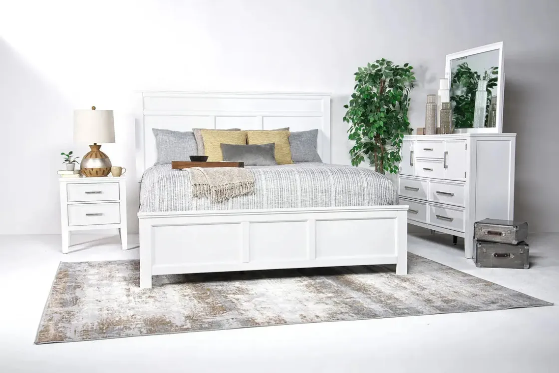Mor Furniture Andover Panel Bed In White, Twin