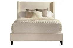 Mor Furniture Angel Upholstered Panel Bed In Charcoal, Queen