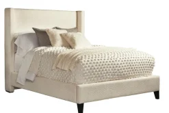 Mor Furniture Angel Upholstered Panel Bed In Charcoal, Queen