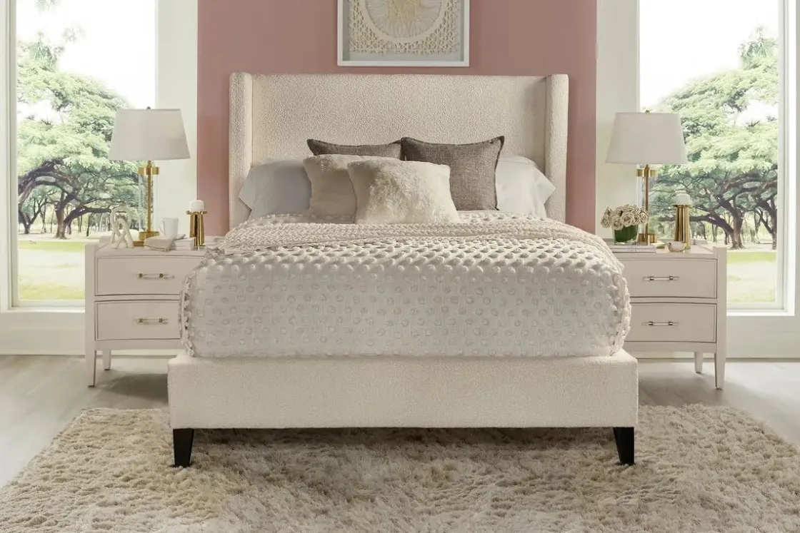 Mor Furniture Angel Upholstered Panel Bed In Charcoal, Queen