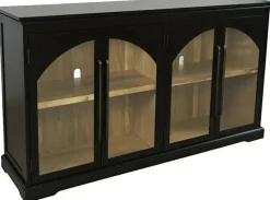 Mor Furniture Archdale 6 Door Accent Console In Black, 96 Inch