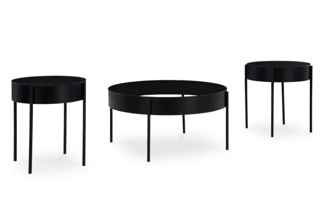 Mor Furniture Ardoline Coffee Table & 2 End Tables In Black