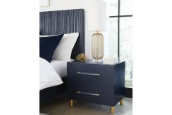 Mor Furniture Argento Nightstand In Navy Blue