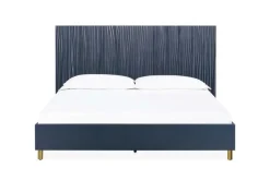 Mor Furniture Argento Panel Bed, Dresser, Mirror & Nightstand In Misty Gray, Full