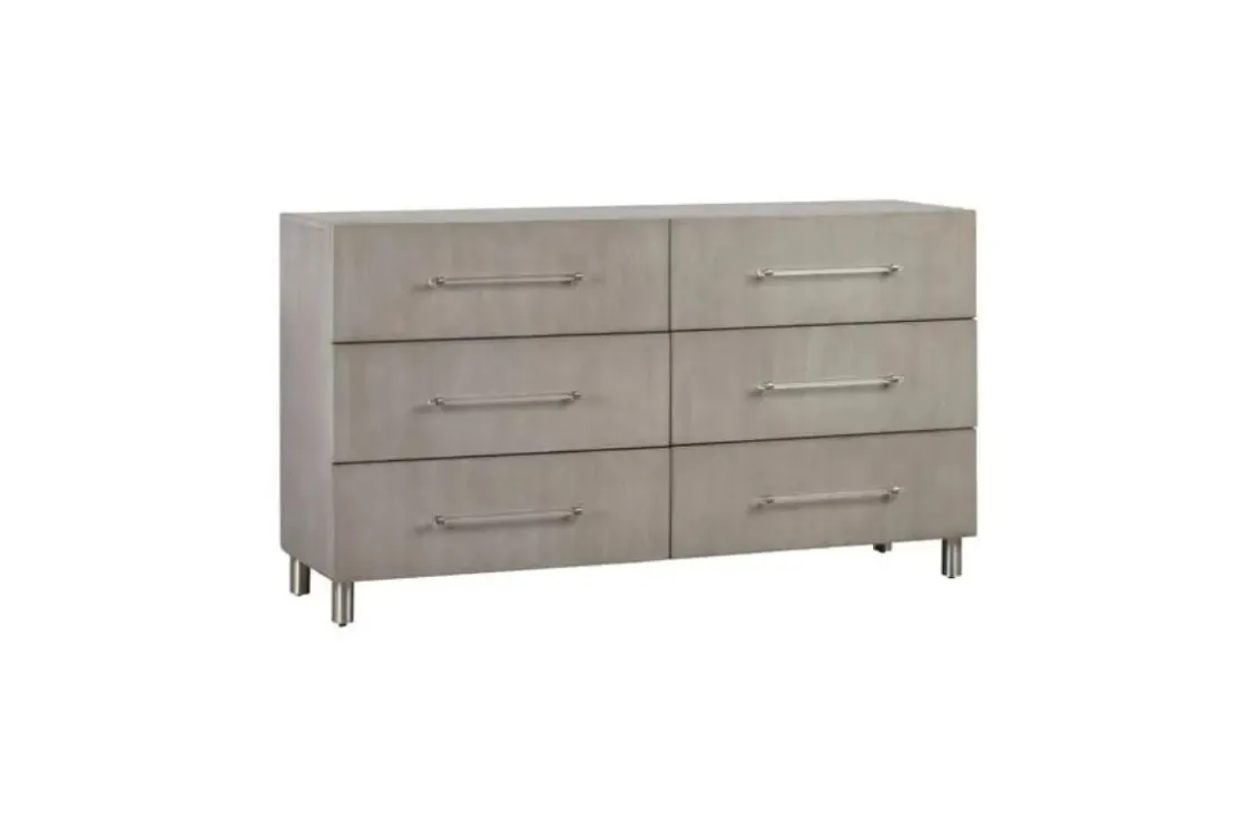 Mor Furniture Argento Panel Bed, Dresser, Mirror & Nightstand In Misty Gray, Full