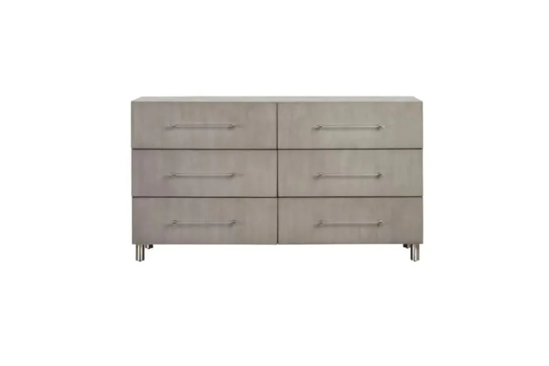 Mor Furniture Argento Panel Bed, Dresser, Mirror & Nightstand In Misty Gray, Full