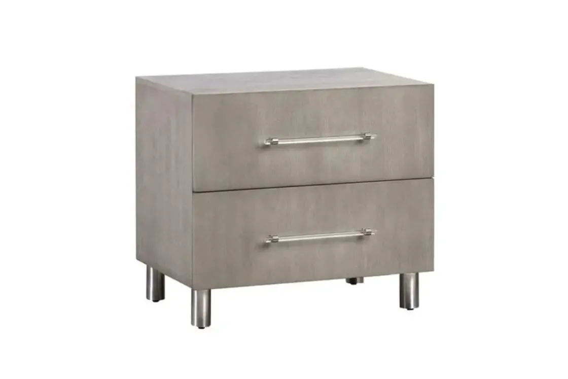 Mor Furniture Argento Panel Bed, Dresser, Mirror & Nightstand In Misty Gray, Full