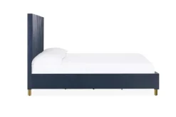Mor Furniture Argento Panel Bed In Navy Blue, Full